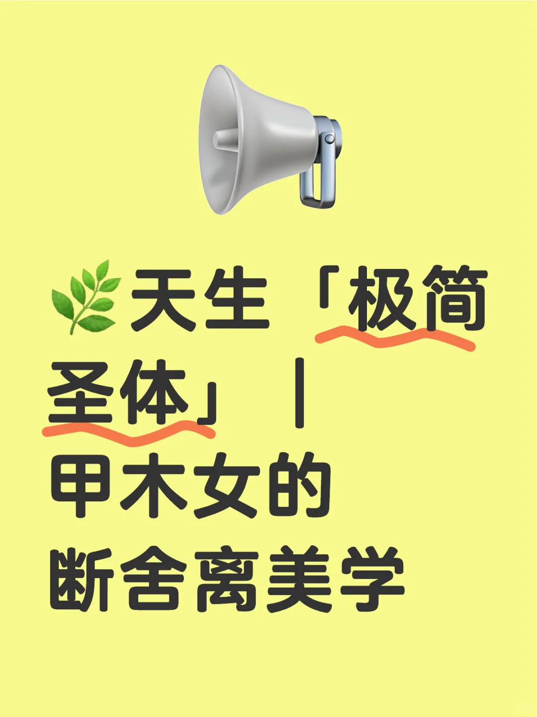 🌿天生「极简圣体」｜甲木女的断舍离美学