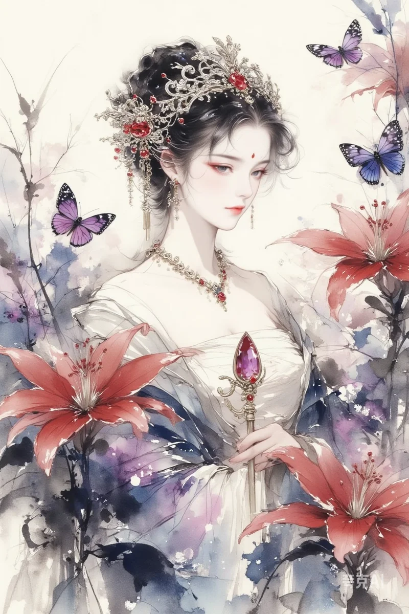 顶级AI古风人物插画，美到窒息！