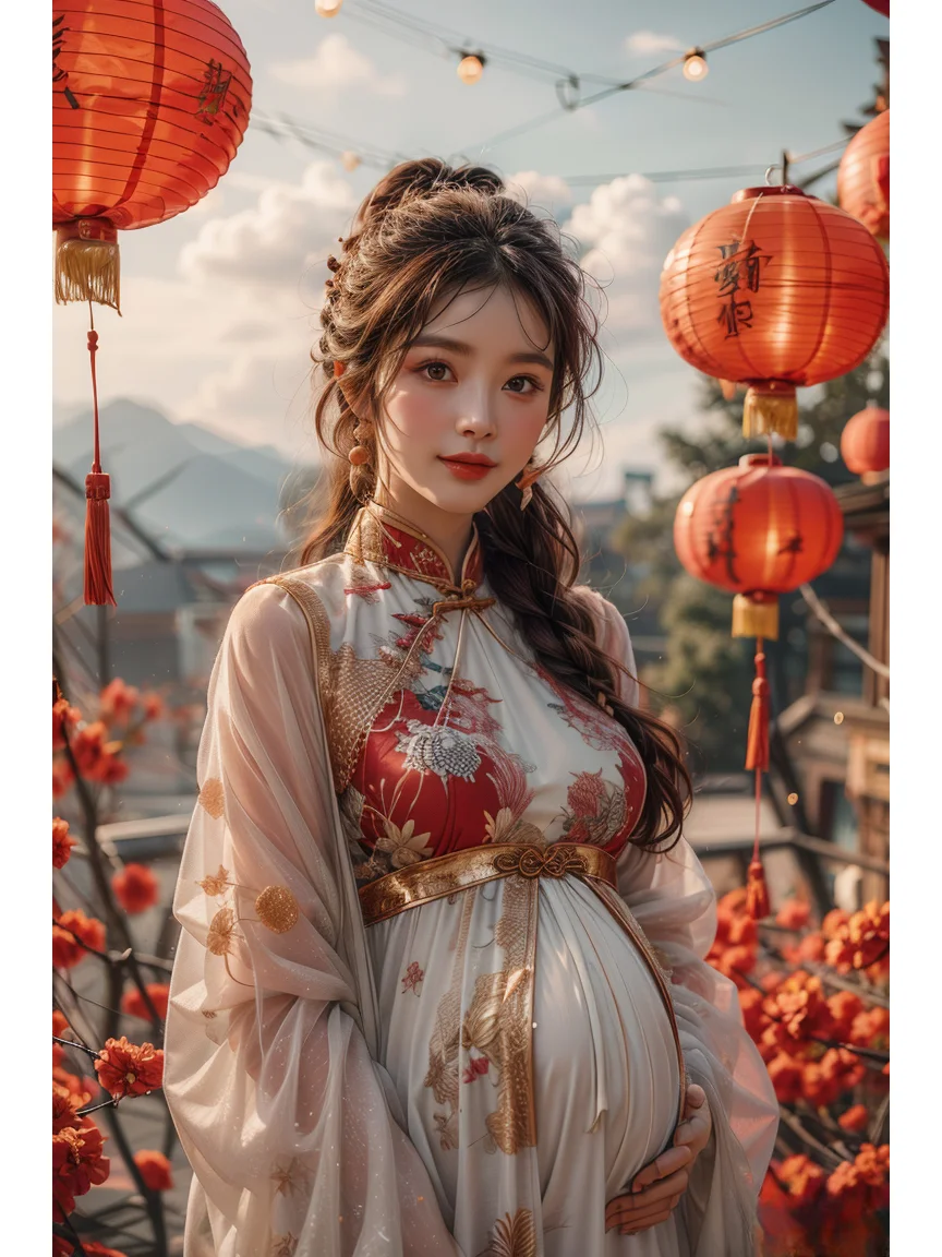 真后悔没有早点发现这国风汉服新中式孕妇照