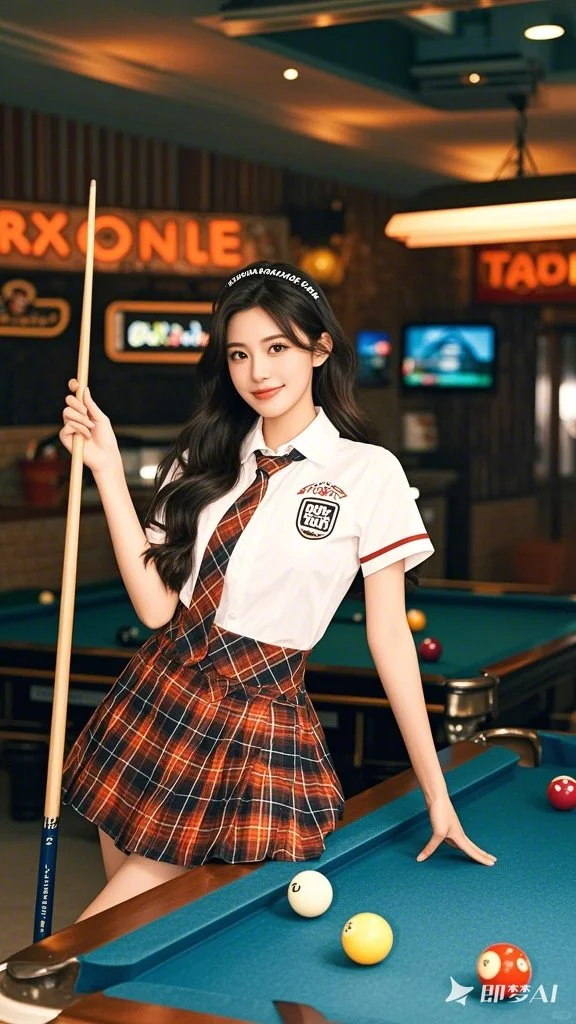 台球厅女孩纯欲穿搭！