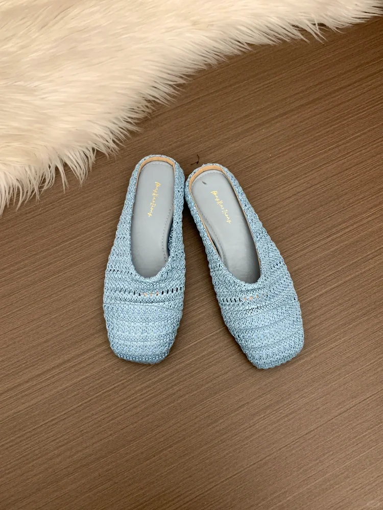 复古小众编织凉拖女