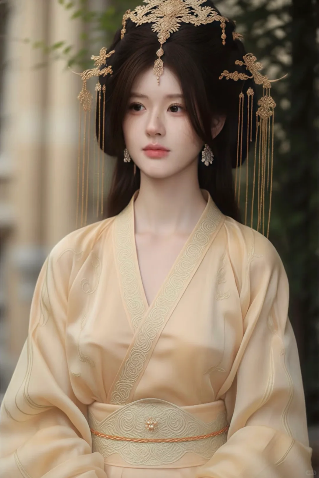 赵露思汉服妆造图，一看一个不吱声