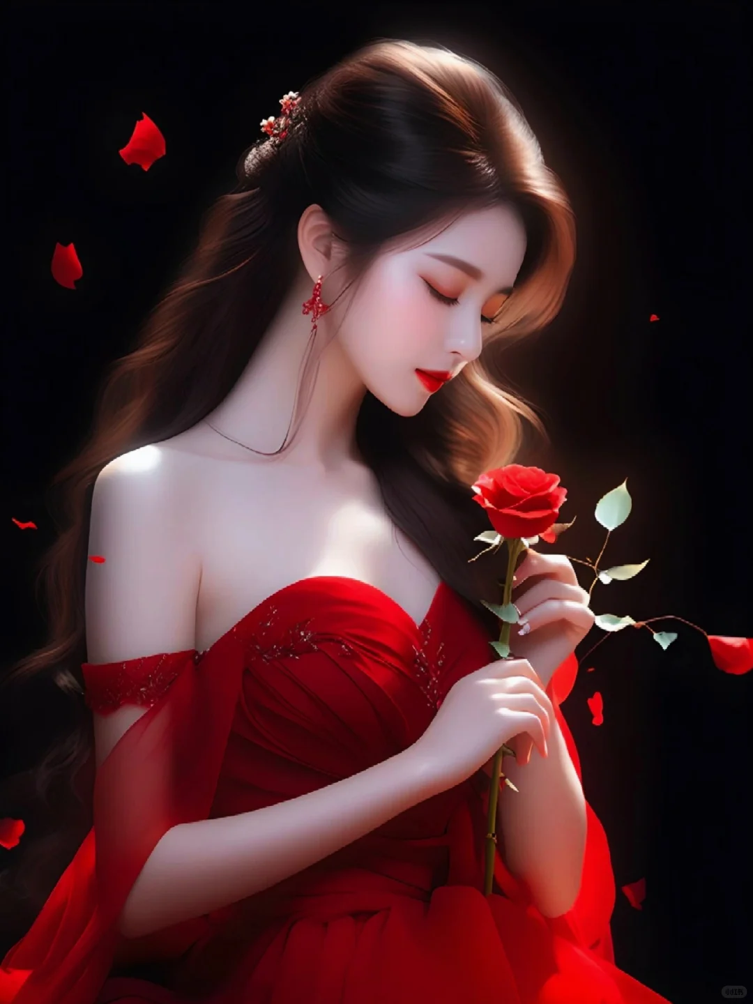 玫瑰配美人