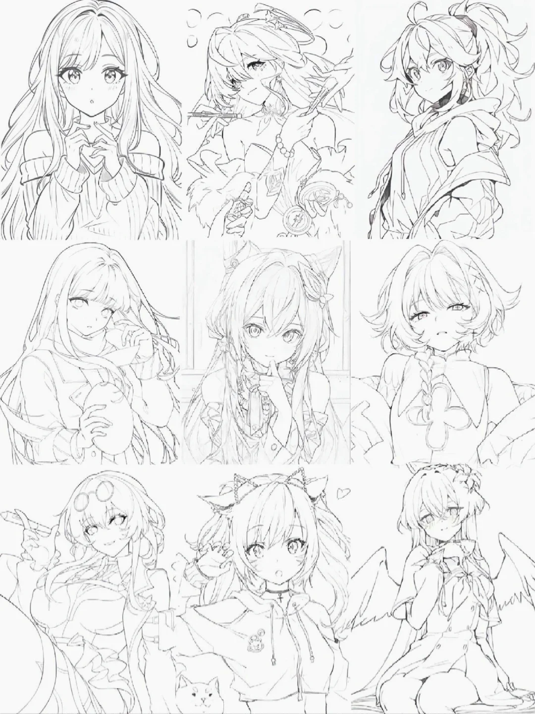 少女线稿图来啦