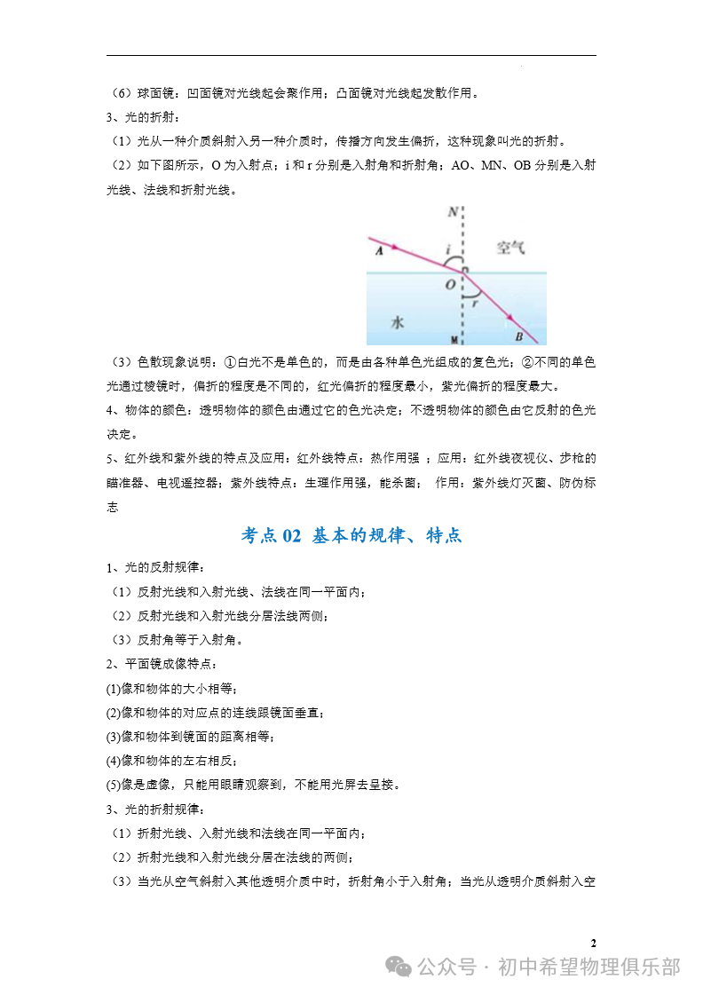 中考物理专题05 光现象 第2张