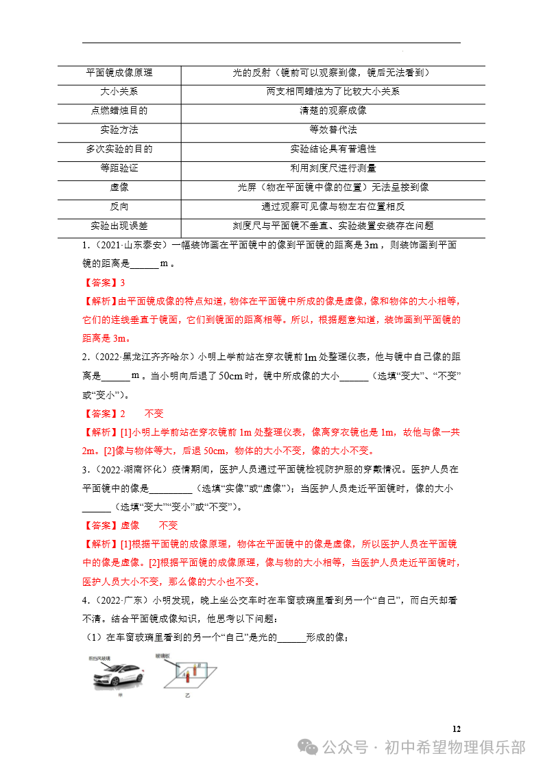 中考物理专题05 光现象 第12张