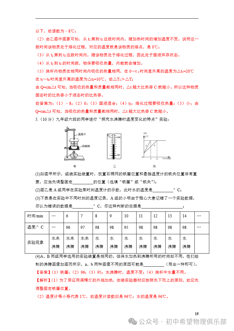 中考物理专题02 物态变化 第15张