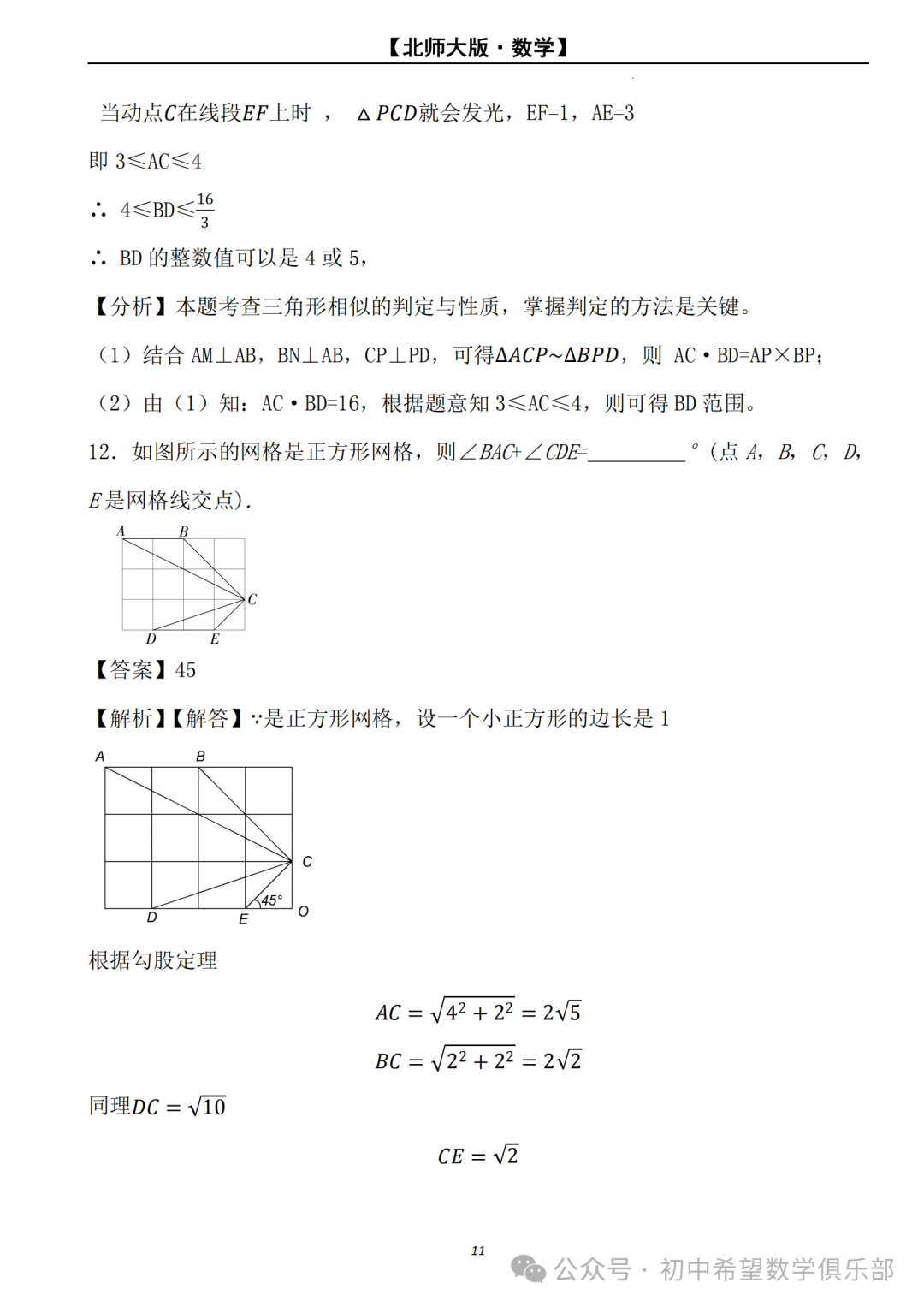 【2024年中考数学.北师大版】二轮复习---相似三角形的判定与性质 (解析) 第12张