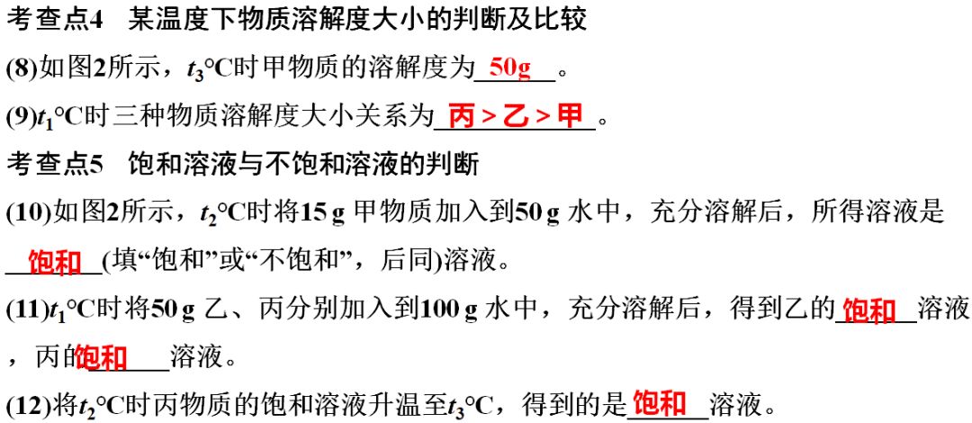 中考化学《溶解度》题型专项训练 第11张