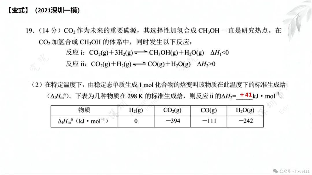 2024高考二轮化学反应原理综合题探究PPT免费下载 第11张