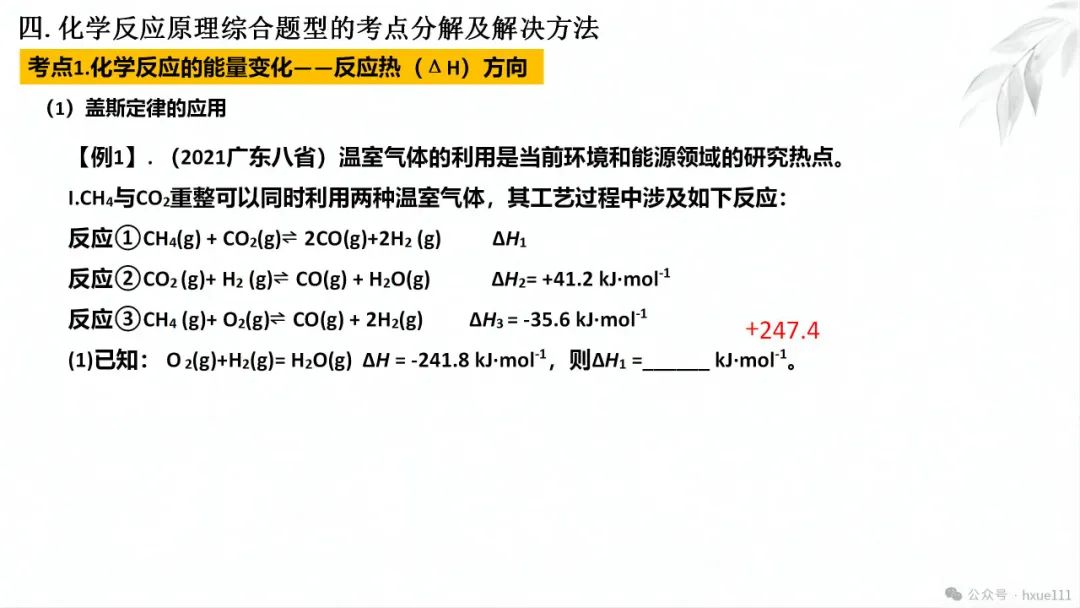 2024高考二轮化学反应原理综合题探究PPT免费下载 第7张