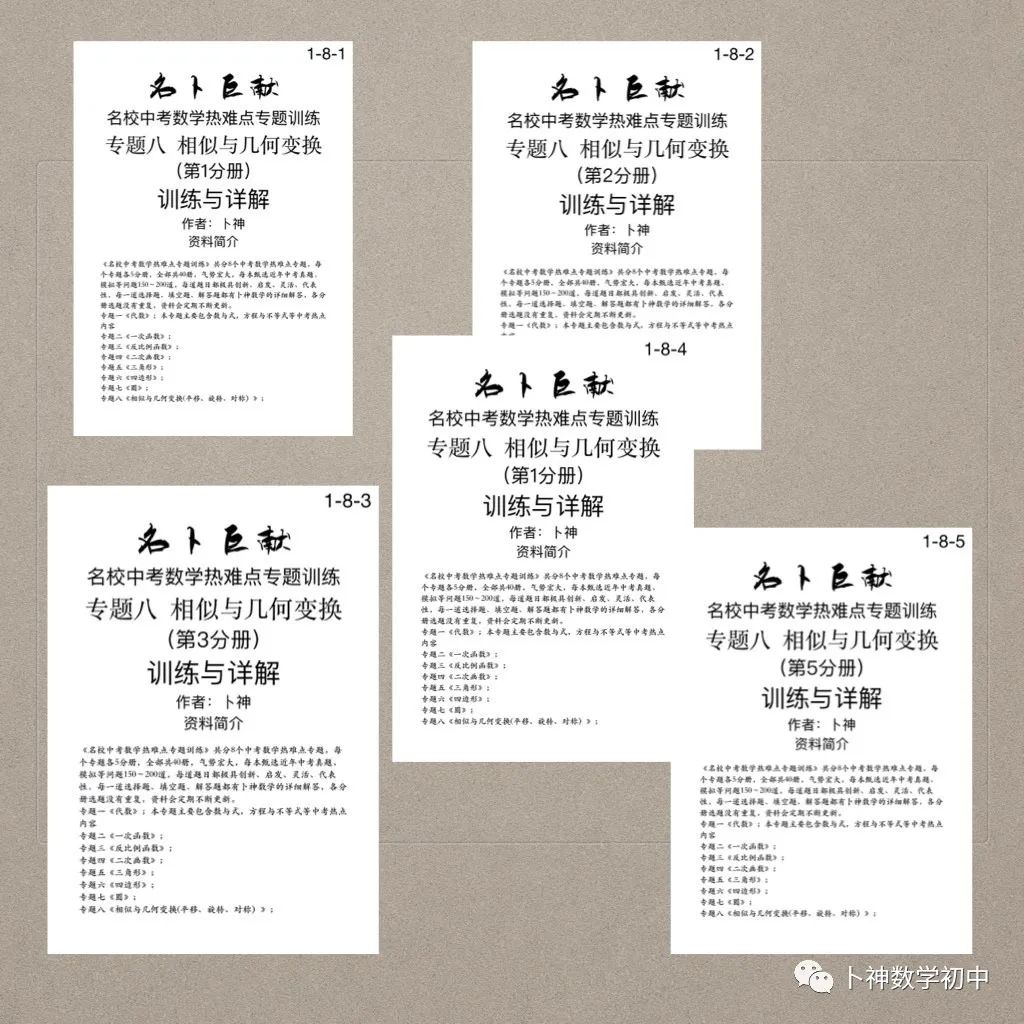 40本中考专题复习巨作!《名校中考数学热难点专题训练》代数/一次函数/反比例函数/二次函数/三角形/四边形/圆/相似与几何变换/ 第64张