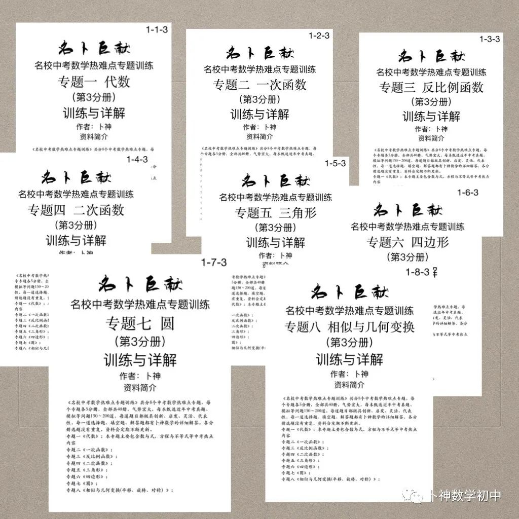 40本中考专题复习巨作!《名校中考数学热难点专题训练》代数/一次函数/反比例函数/二次函数/三角形/四边形/圆/相似与几何变换/ 第55张