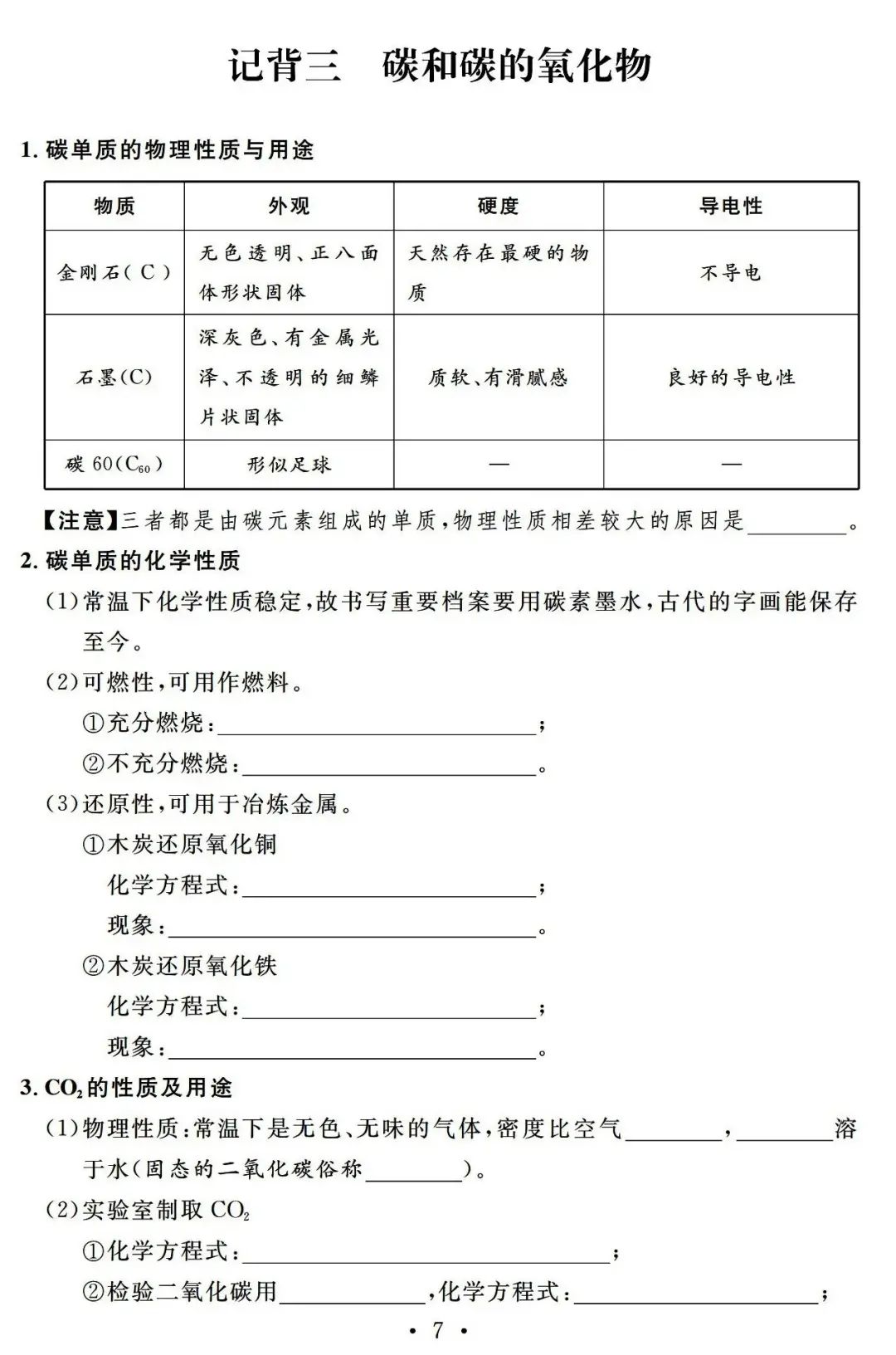 【中考必备】九年级化学一轮复习基础知识记背清单(可下载) 第9张