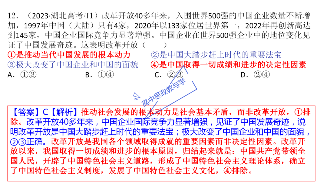 从高考真题看必修一《中国特色社会主义》的命题方向与备考复习 第39张