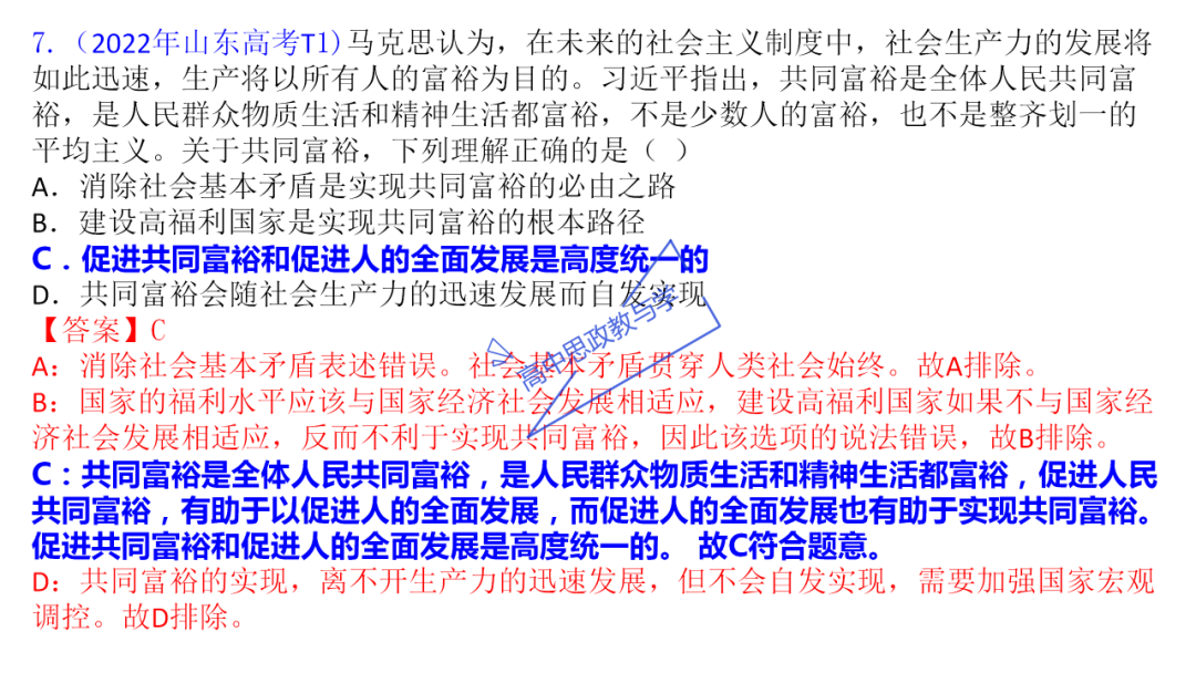 从高考真题看必修一《中国特色社会主义》的命题方向与备考复习 第21张