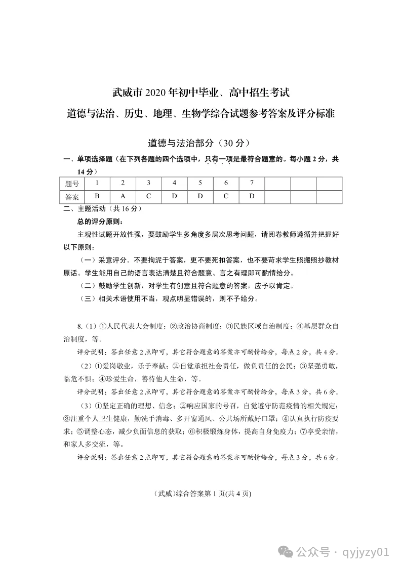 2020年中考试题含答案 第35张