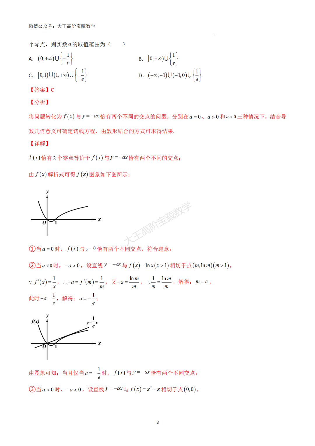 【高考总复习】专题8 导数的几何意义(切线问题) 第17张