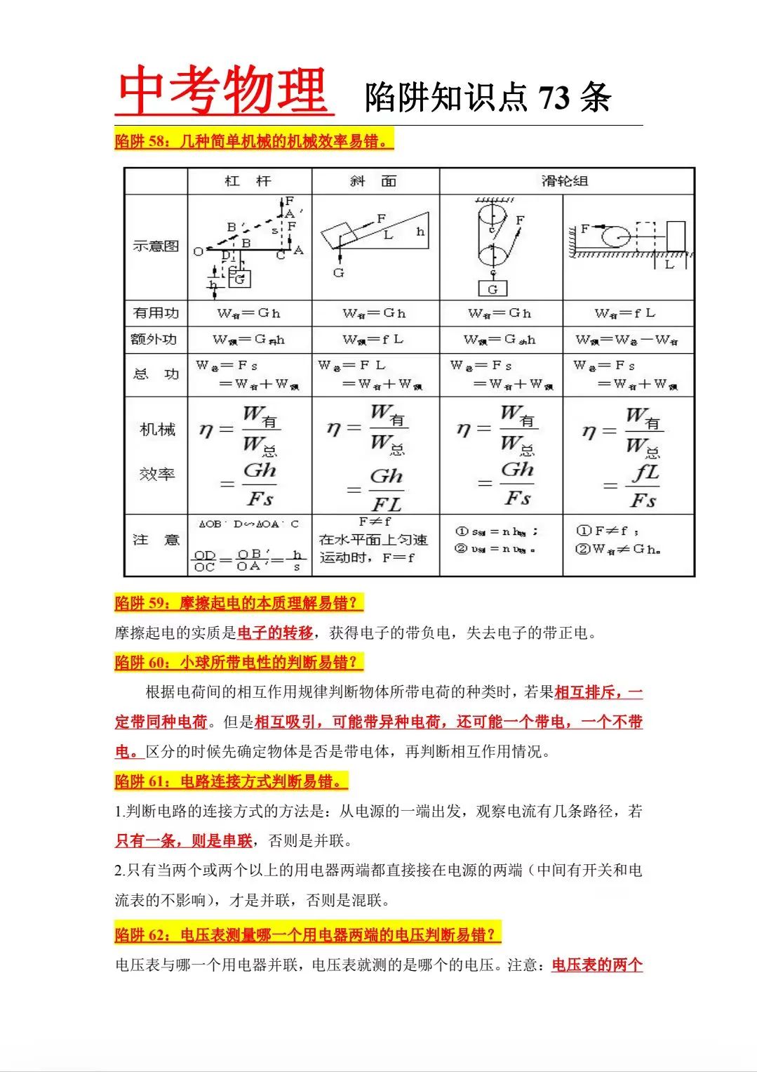 【中考必备】加我微信,免费领取《中考物理73条陷阱知识点》电子版 第5张