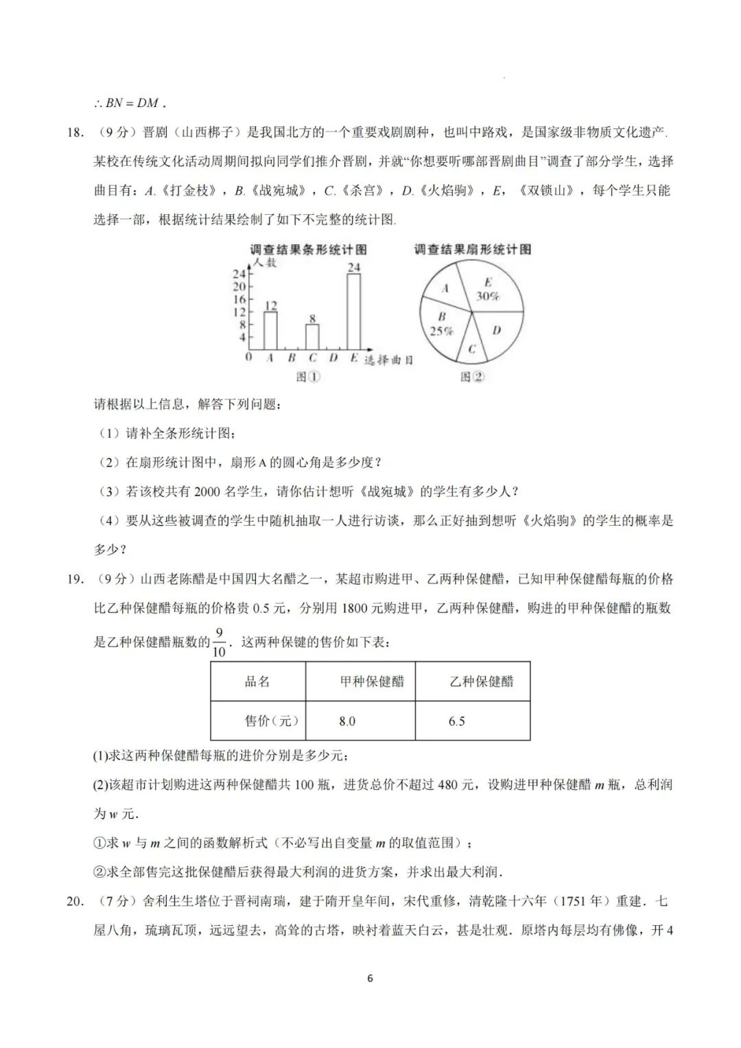 最新 | 2024山西中考学业水平测试信息导向卷(7科含答案) 第6张