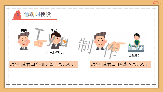 高考日语:动词使役、被动、使役被动、使役授受详解 课件 第23张