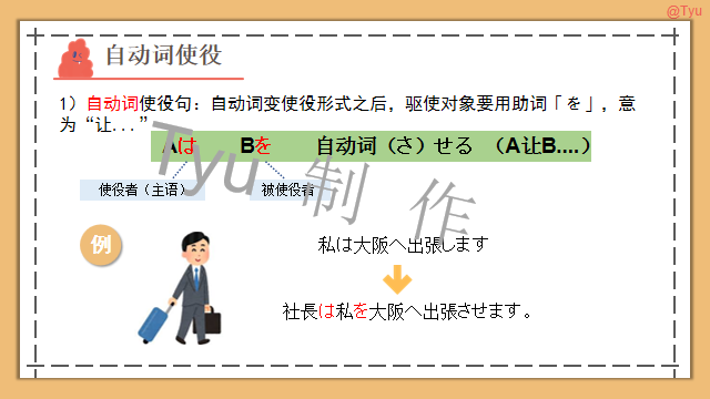 高考日语:动词使役、被动、使役被动、使役授受详解 课件 第19张