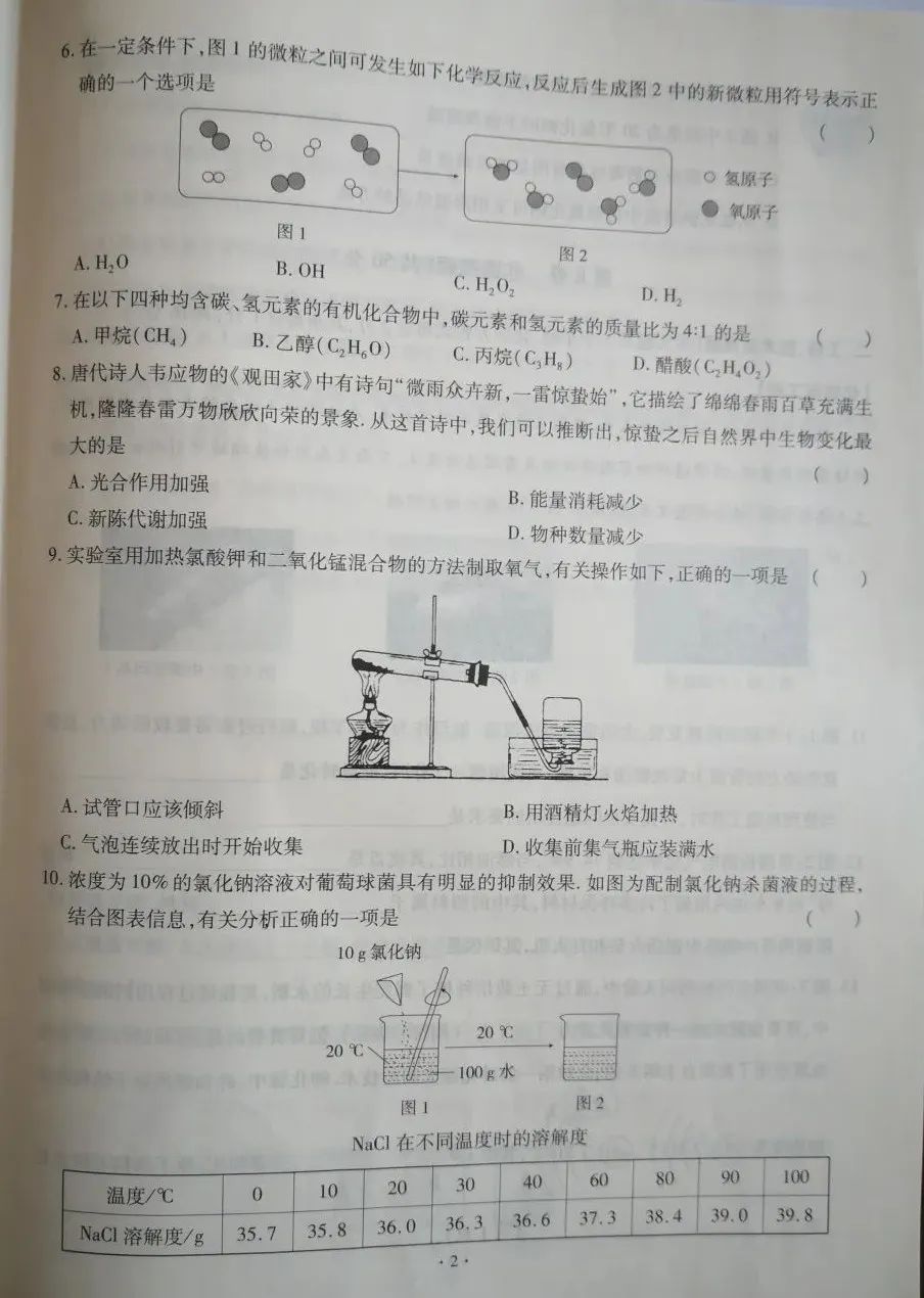 【中考真题】2023年山西省中考化学真题(附答案) 第2张