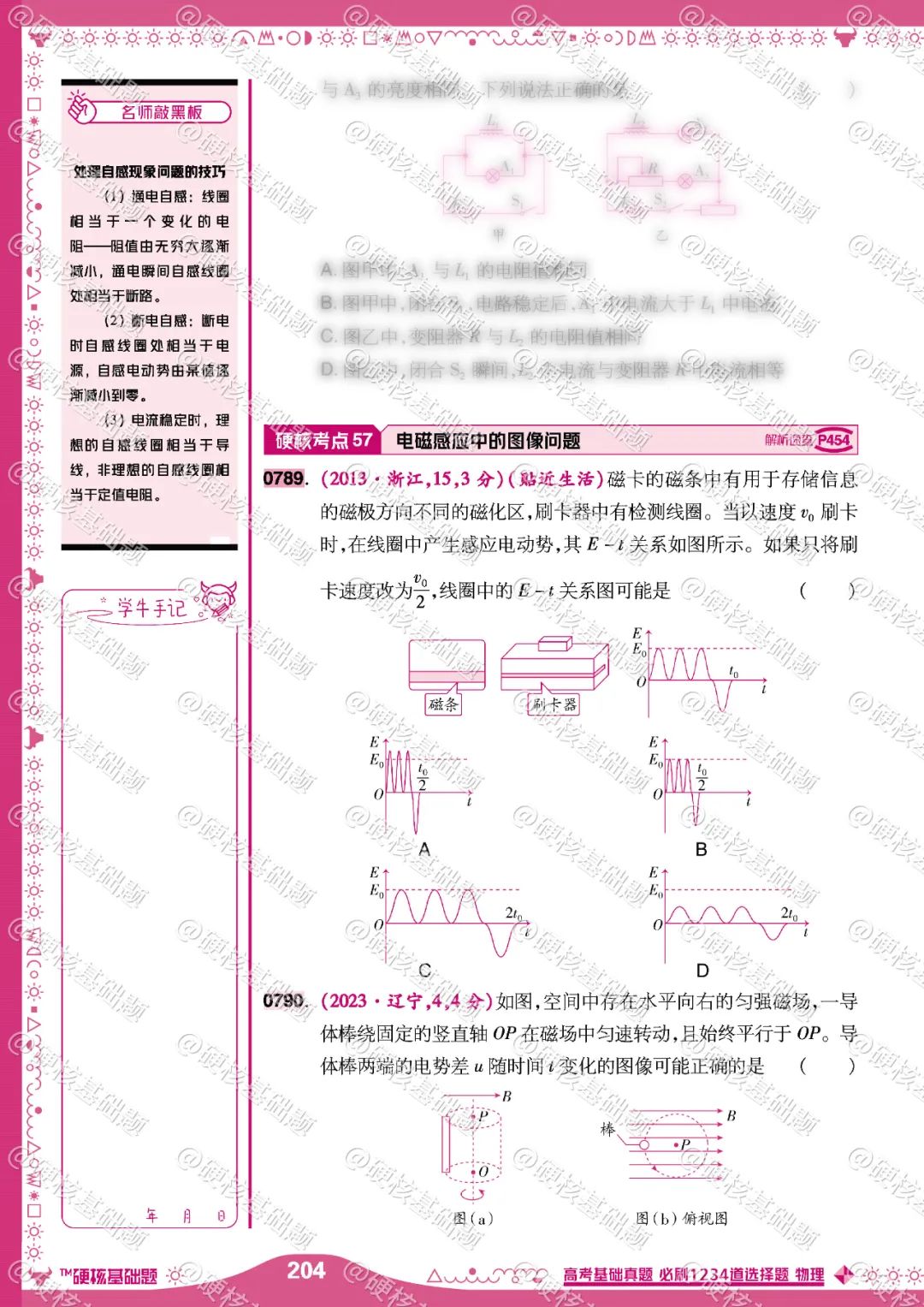 硬核《高考基础真题》物理 必刷1234道选择题 硬核考点57:电磁感应中的图像问题 第1张