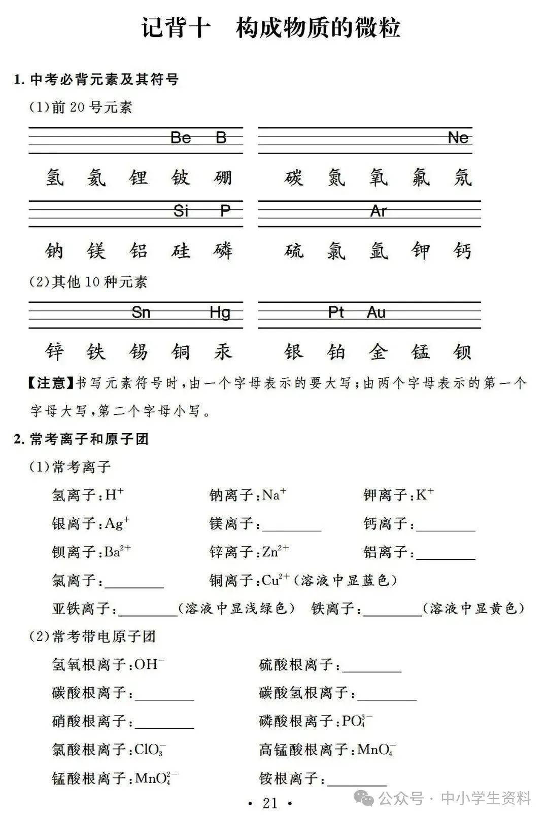 中考化学基础知识巩固 第22张