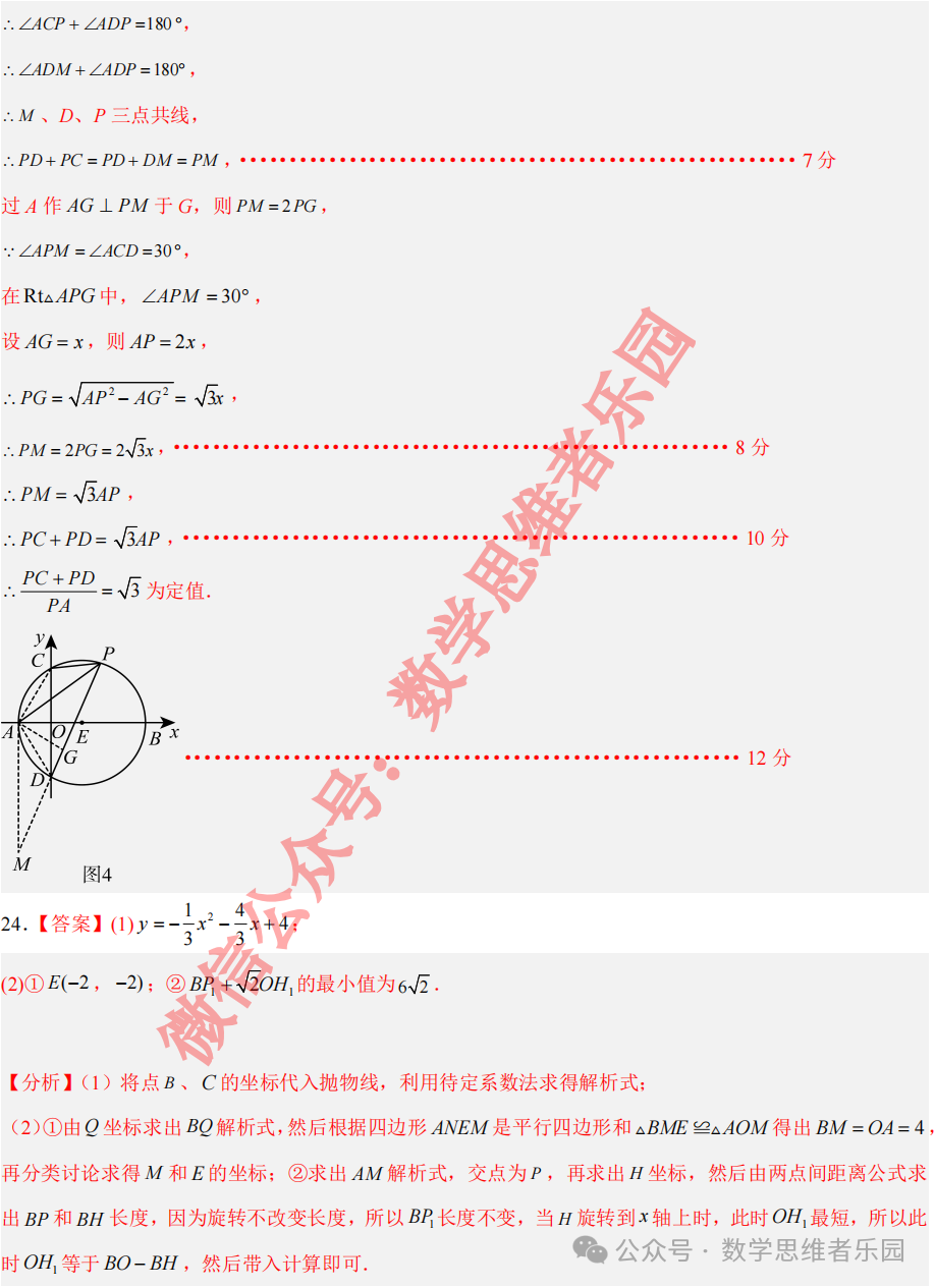 【宁波九校 中考一模】2024宁波九校3月中考一模4科真题(样卷)! 第19张