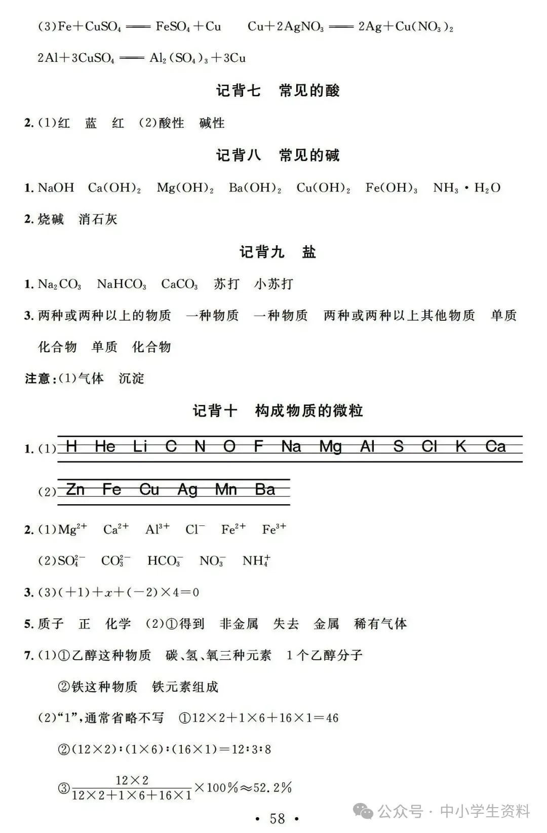 中考化学基础知识巩固 第58张