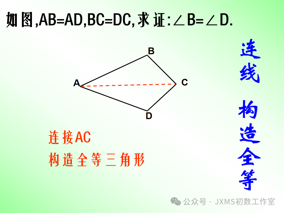 中考专题复习微课——巧添辅助线,构造全等三角形 第7张