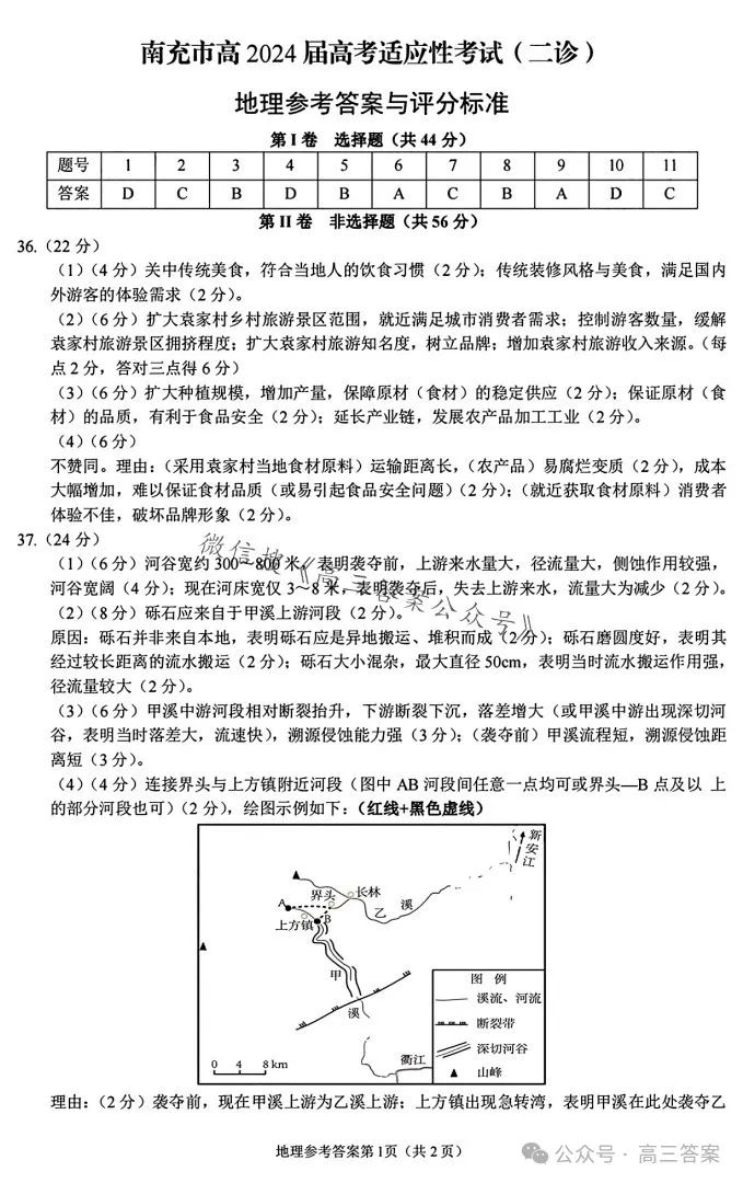 【南充二诊】南充市2024届高考适应性考试(二诊)+答案解析 第61张