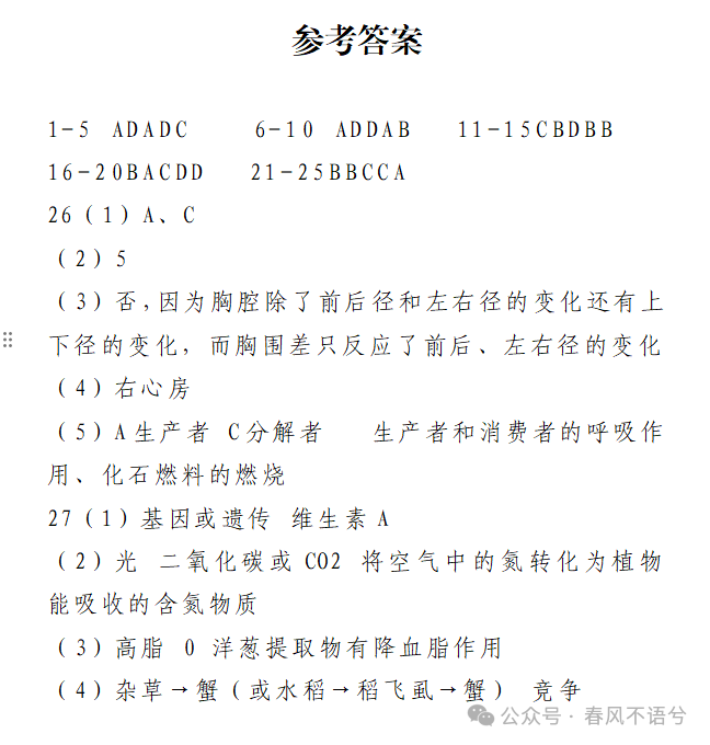 【2023中考试题】2023年山东省东营市中考生物试题及答案解析 第11张