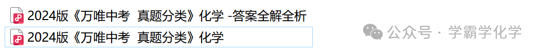 2024版万唯中考化学真题分类 第1张