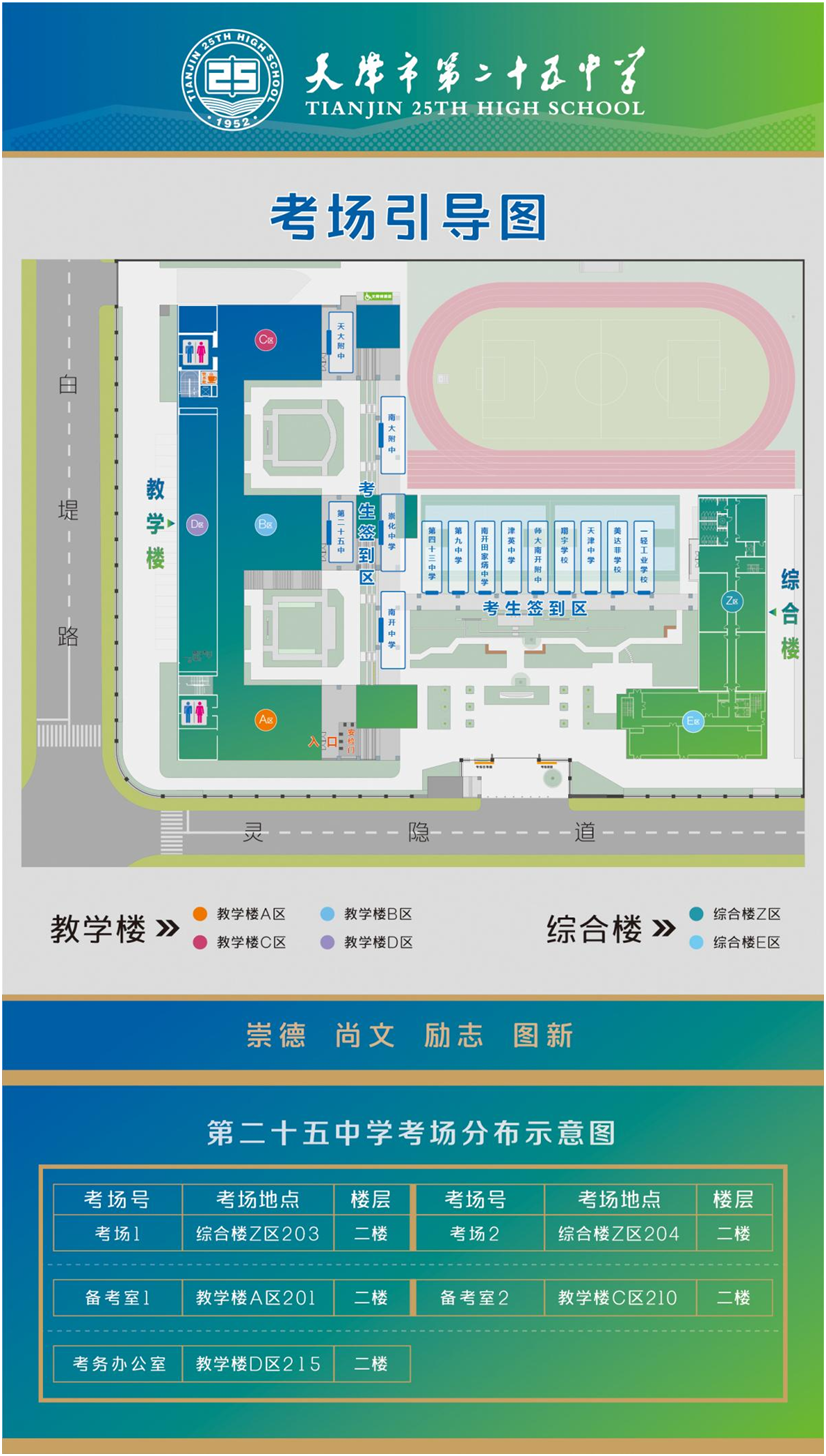 2024年高考英语听力机考南开区考点考场分布示意图 第2张