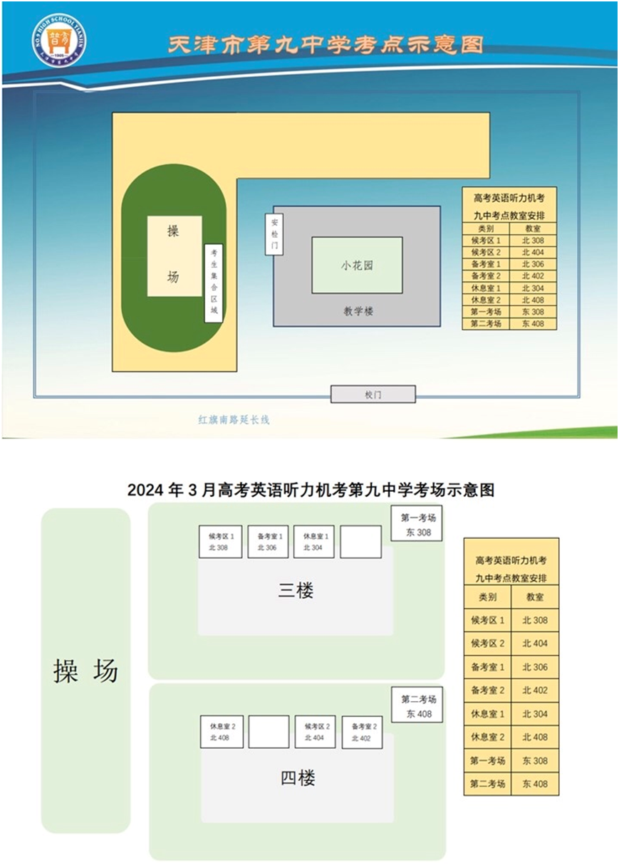 2024年高考英语听力机考南开区考点考场分布示意图 第9张