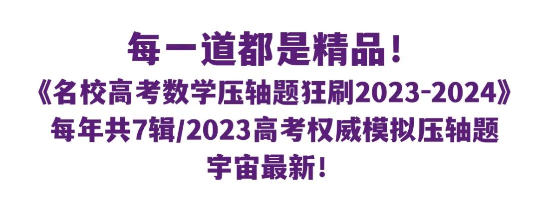 每一道都是精品!《名校高考数学压轴题狂刷2023-2024》全套共7辑/宇宙最新!最全威! 第32张