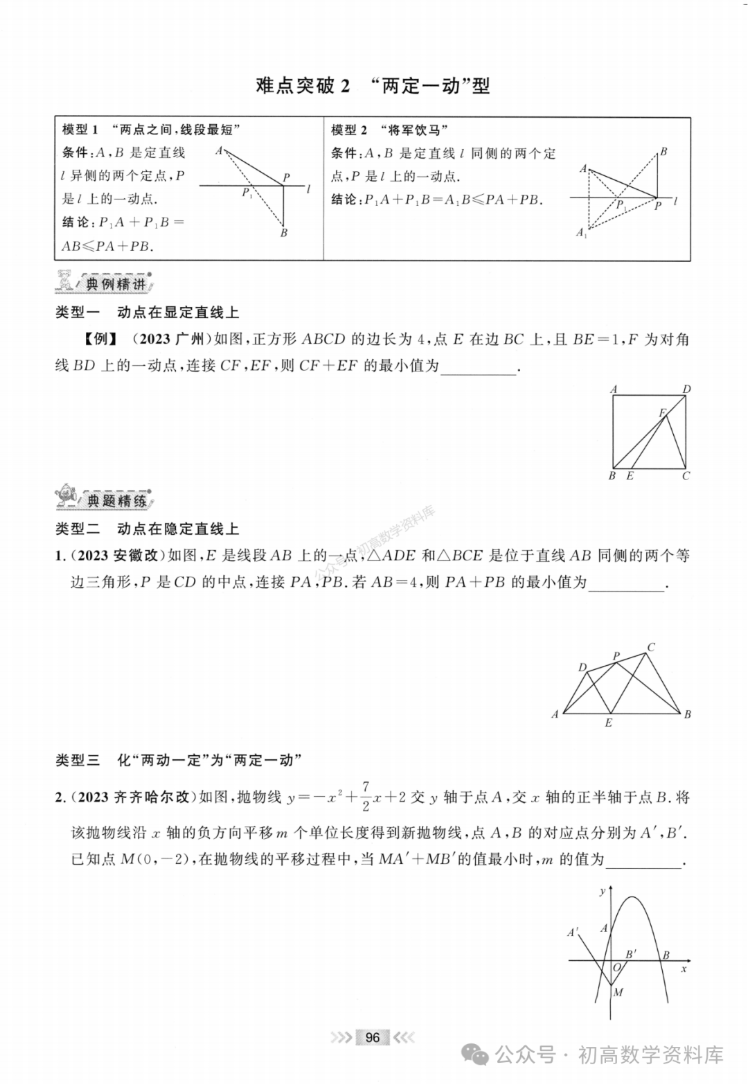 中考数学突破:路径与最值问题总结 第2张