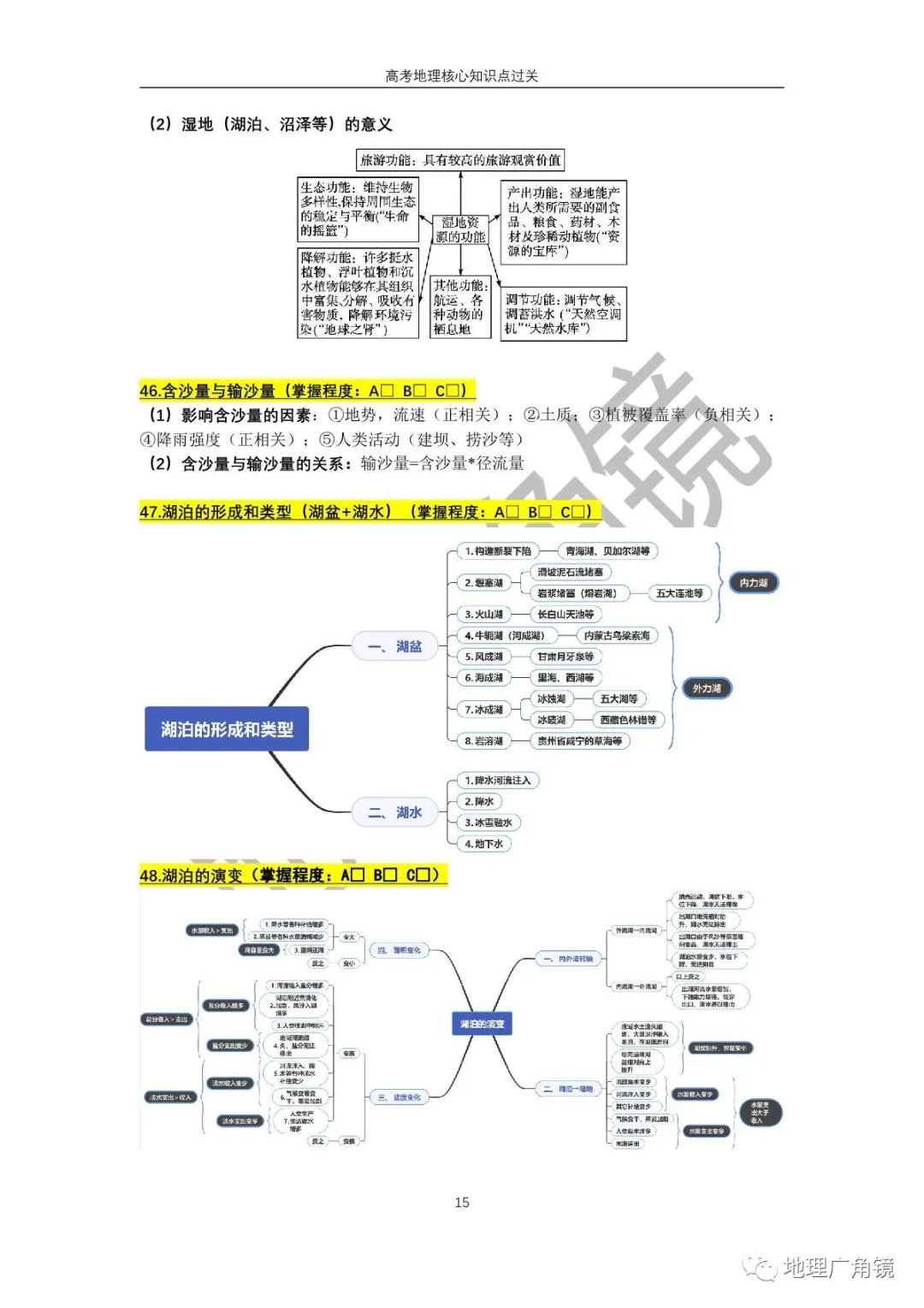 查缺补漏量化过关-《高三复习必备——高考地理核心考点过关手册(新课标版)》 第23张