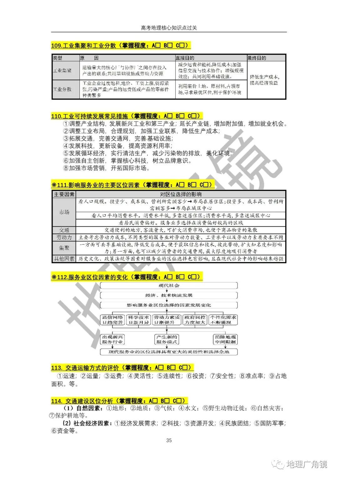 查缺补漏量化过关-《高三复习必备——高考地理核心考点过关手册(新课标版)》 第43张