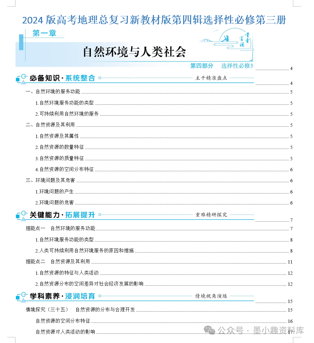 2024版高考地理总复习新教材版第四辑选择性必修第三册(共148页word版) 第3张