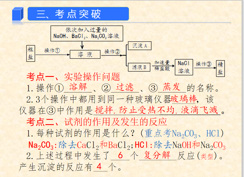 【中考化学】中考考点:粗盐提纯(知识要点+例题+专题训练) 第16张