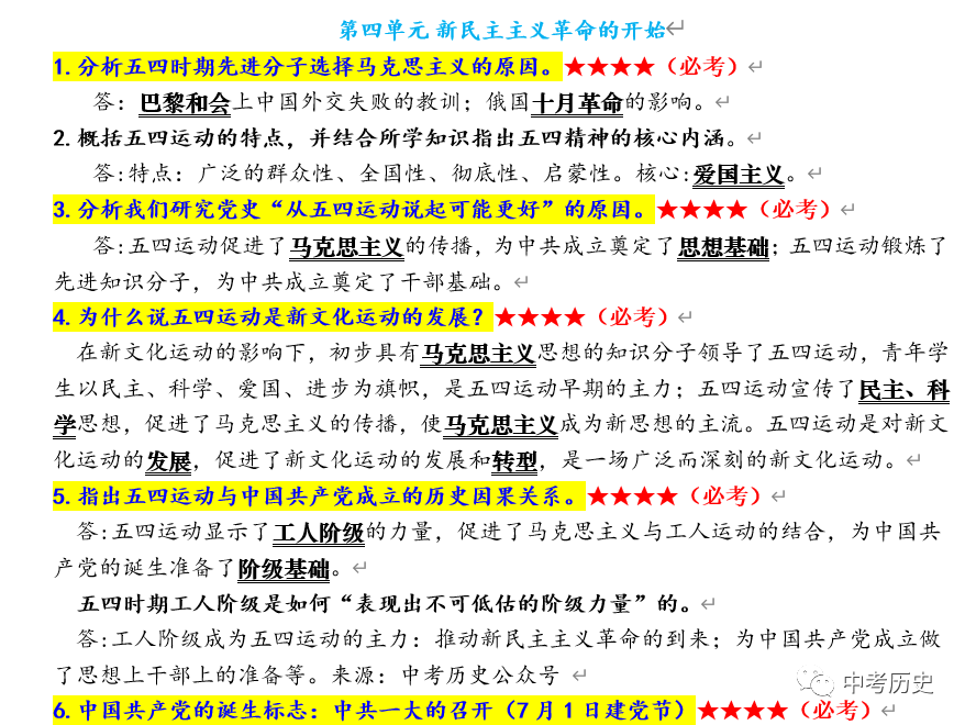 2024年中考历史终极冲刺背诵秘笈(免费更新) 第10张