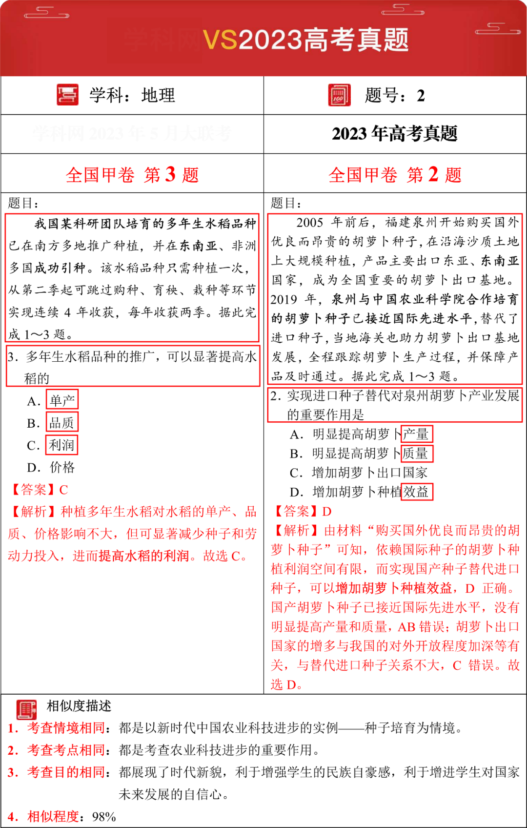 2024年【高考押题密卷】强势来袭,考前再抢30分!(内附23年押中高考真题对比) 第29张