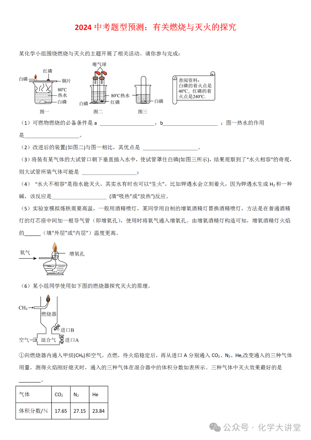 【中考预测】有关燃烧与灭火的探究 第1张