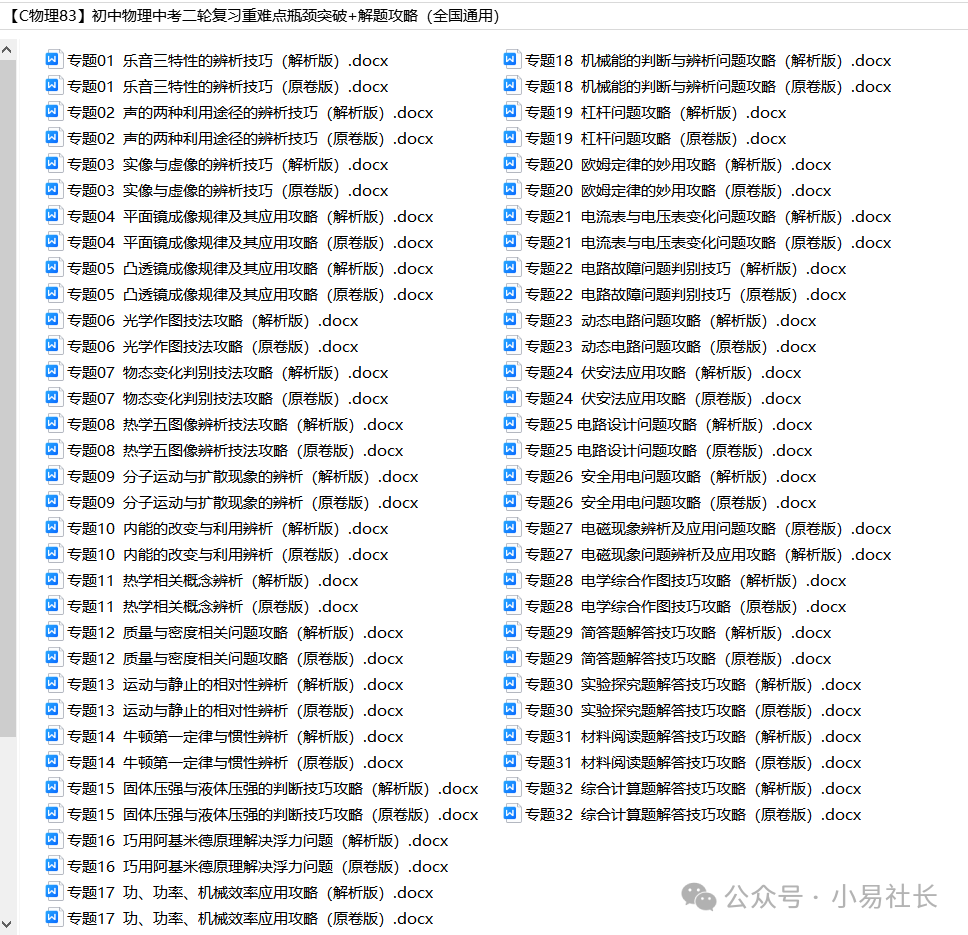 初中物理——中考二轮复习重难点瓶颈突破+解题攻略(全国通用) 第1张