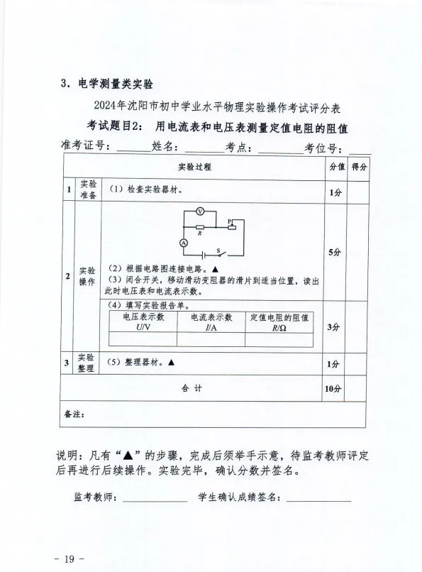 2024年沈阳市中考【理化生】实验操作考试题目公布→ 第5张