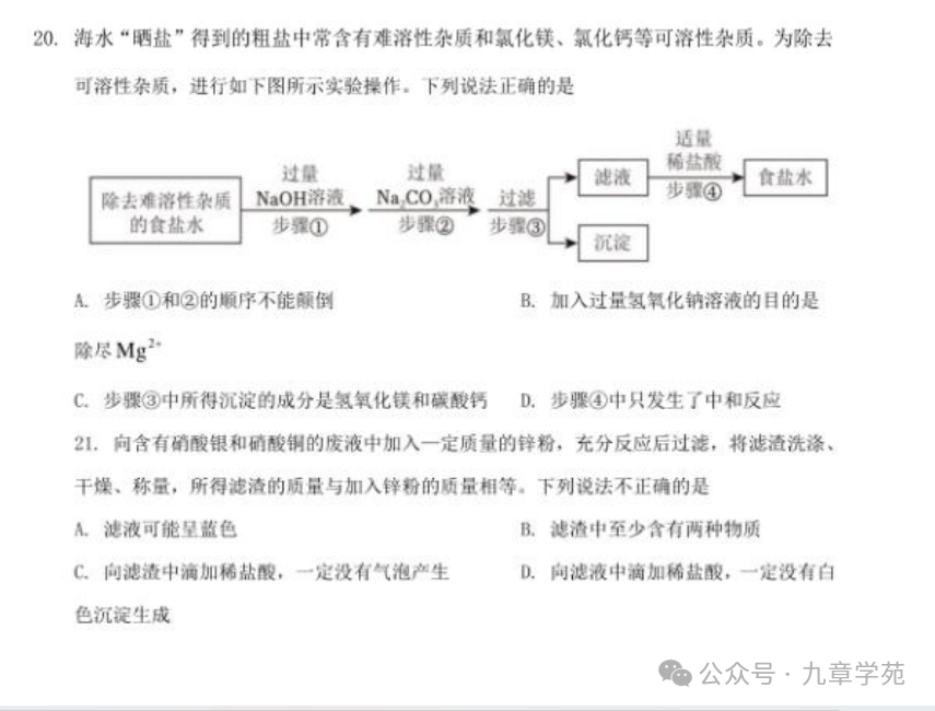 2023年中考青岛化学试题 第6张