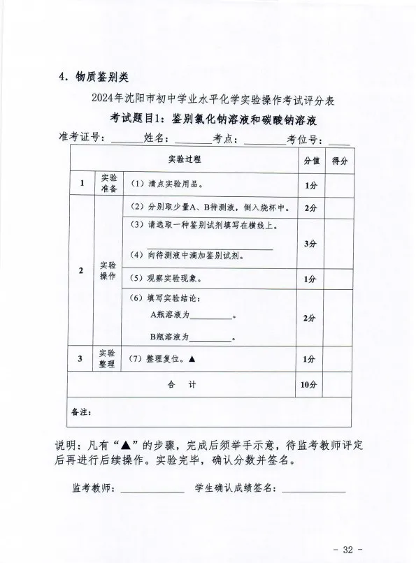 2024年沈阳市中考【理化生】实验操作考试题目公布→ 第11张